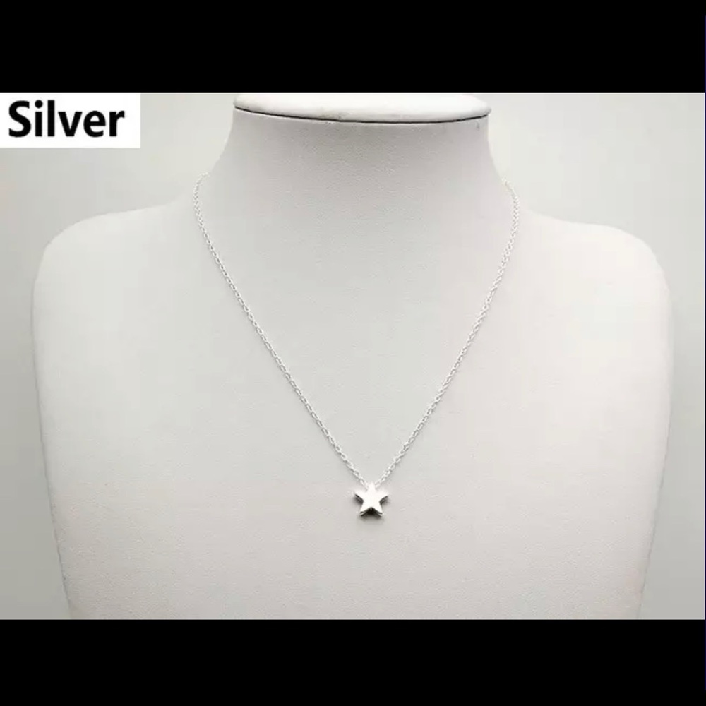 Small Silver Plated Star Choker Necklace NEW